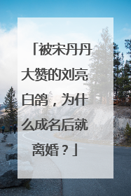 被宋丹丹大赞的刘亮白鸽，为什么成名后就离婚？