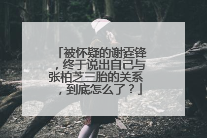 被怀疑的谢霆锋，终于说出自己与张柏芝三胎的关系，到底怎么了？