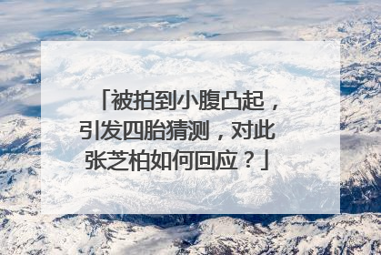被拍到小腹凸起，引发四胎猜测，对此张芝柏如何回应？