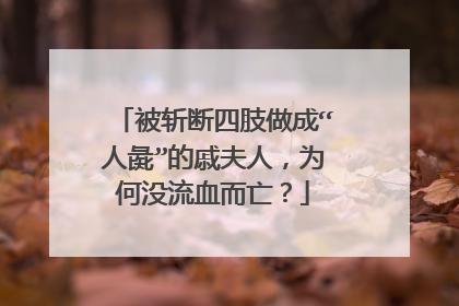 被斩断四肢做成“人彘”的戚夫人,为何没流血而亡?