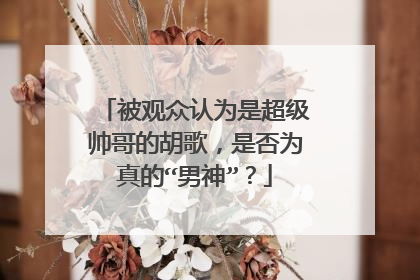 被观众认为是超级帅哥的胡歌,是否为真的“男神”?