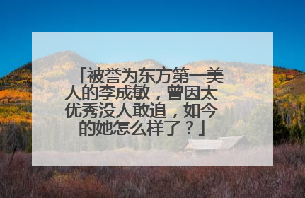 被誉为东方第一美人的李成敏,曾因太优秀没人敢追,如今的她怎么样了?