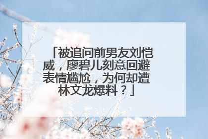 被追问前男友刘恺威,廖碧儿刻意回避表情尴尬,为何却遭林文龙爆料?