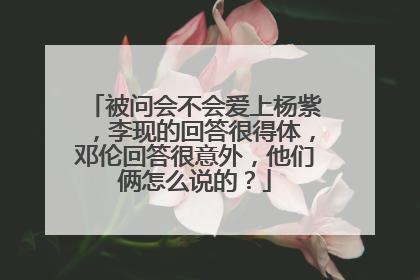 被问会不会爱上杨紫，李现的回答很得体，邓伦回答很意外，他们俩怎么说的？