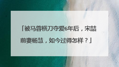 被马蓉横刀夺爱6年后，宋喆前妻杨慧，如今过得怎样？