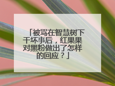 被骂在智慧树下干坏事后，红果果对黑粉做出了怎样的回应？