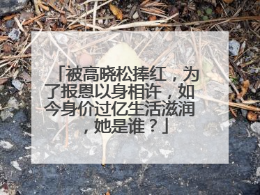 被高晓松捧红,为了报恩以身相许,如今身价过亿生活滋润,她是谁?