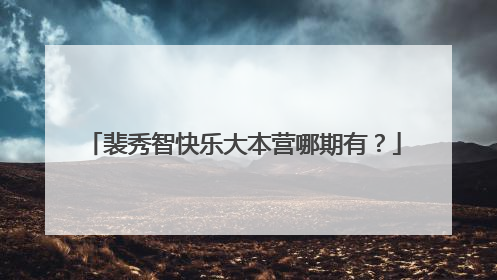 裴秀智快乐大本营哪期有？