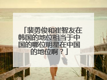 裴勇俊和崔智友在韩国的地位相当于中国的哪位明星在中国的地位啊?