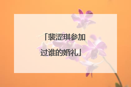 裴涩琪参加过谁的婚礼