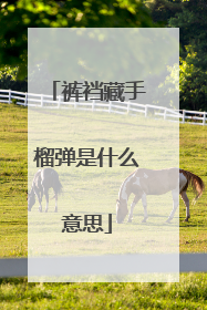 裤裆藏手榴弹是什么意思