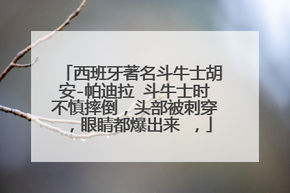 西班牙著名斗牛士胡安-帕迪拉 斗牛士时不慎摔倒,头部被刺穿,眼睛都爆出来 ,