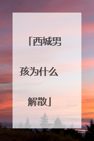 西城男孩为什么解散