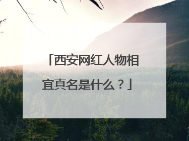 西安网红人物相宜真名是什么?