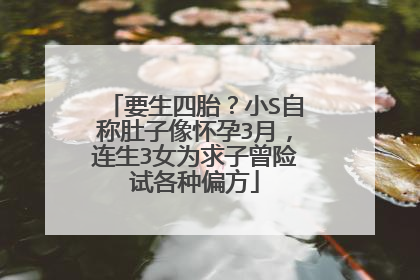 要生四胎？小S自称肚子像怀孕3月，连生3女为求子曾险试各种偏方