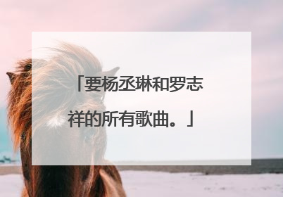 要杨丞琳和罗志祥的所有歌曲。