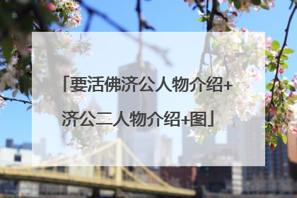 要活佛济公人物介绍+济公二人物介绍+图