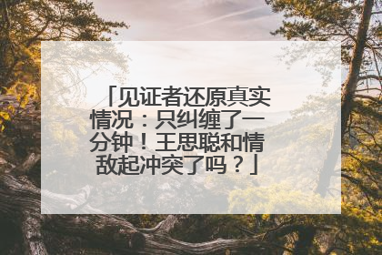 见证者还原真实情况：只纠缠了一分钟！王思聪和情敌起冲突了吗？