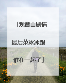 观音山剧情最后范冰冰跟谁在一起了