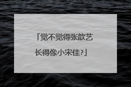 觉不觉得张歆艺长得像小宋佳?