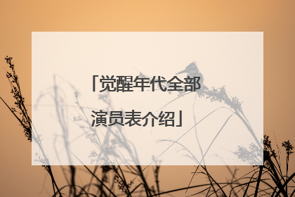 觉醒年代全部演员表介绍