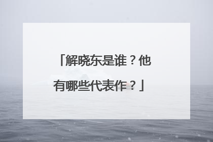 解晓东是谁?他有哪些代表作?