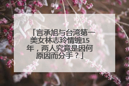 言承旭与台湾第一美女林志玲情缠15年,两人究竟是因何原因而分手?