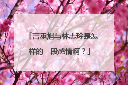 言承旭与林志玲是怎样的一段感情啊？