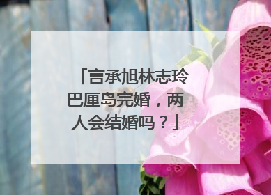 言承旭林志玲巴厘岛完婚,两人会结婚吗?