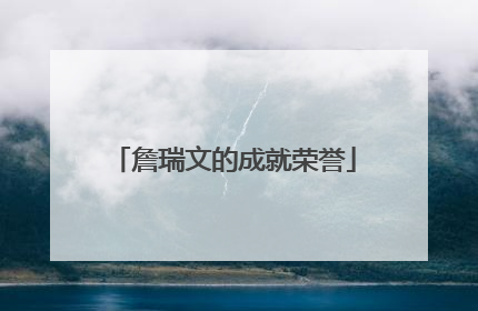 詹瑞文的成就荣誉