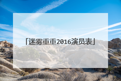 迷雾重重2016演员表