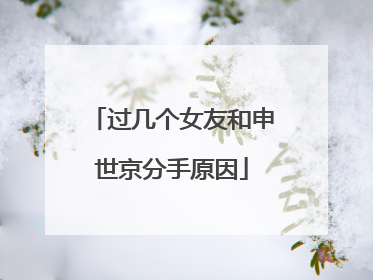 过几个女友和申世京分手原因