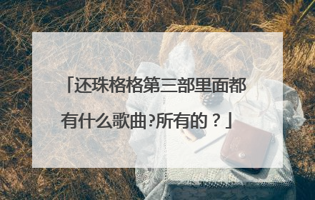 还珠格格第三部里面都有什么歌曲?所有的?