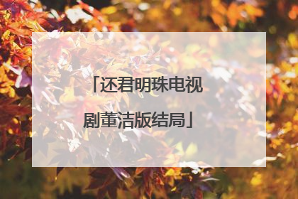 还君明珠电视剧董洁版结局