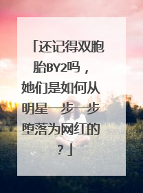 还记得双胞胎BY2吗,她们是如何从明星一步一步堕落为网红的?