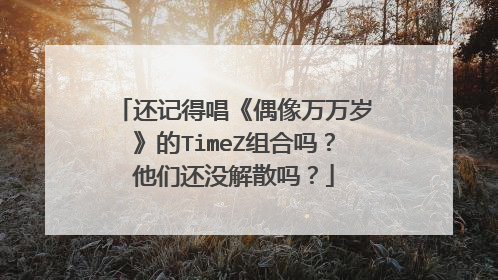 还记得唱《偶像万万岁》的TimeZ组合吗？他们还没解散吗？