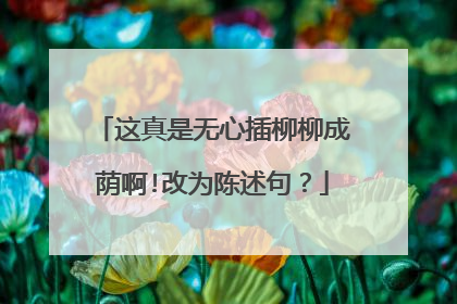 这真是无心插柳柳成荫啊!改为陈述句？