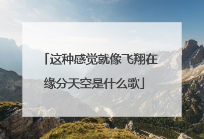 这种感觉就像飞翔在缘分天空是什么歌
