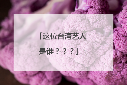 这位台湾艺人是谁？？？
