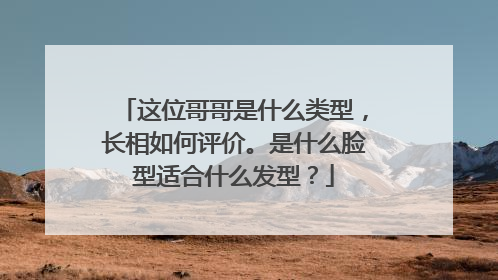 这位哥哥是什么类型,长相如何评价。是什么脸型适合什么发型?
