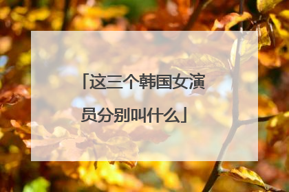 这三个韩国女演员分别叫什么