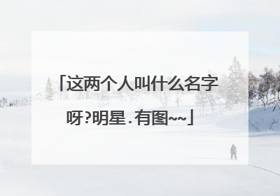 这两个人叫什么名字呀?明星.有图~~