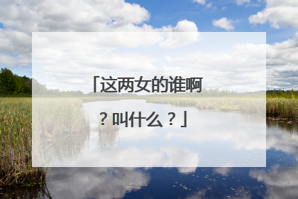 这两女的谁啊?叫什么?