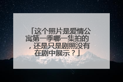 这个照片是爱情公寓第一季哪一集拍的，还是只是剧照没有在剧中展示？
