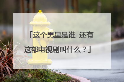 这个男星是谁 还有这部电视剧叫什么？