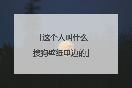 这个人叫什么 搜狗壁纸里边的