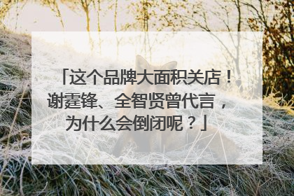 这个品牌大面积关店！谢霆锋、全智贤曾代言，为什么会倒闭呢？