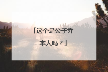 这个是公子乔一本人吗?