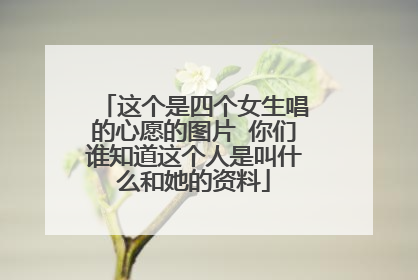 这个是四个女生唱的心愿的图片 你们谁知道这个人是叫什么和她的资料