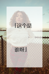 这个是谁呀